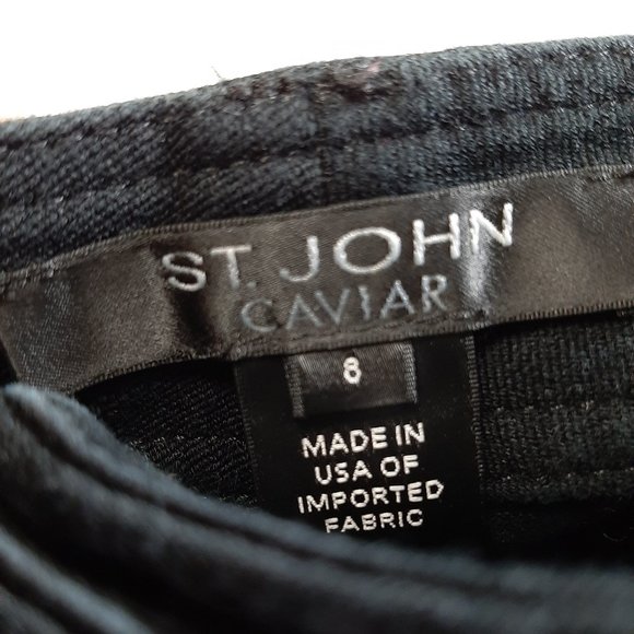 St.John‎ Caviar Black High Rise Straight Leg Pants - Picture 3 of 10